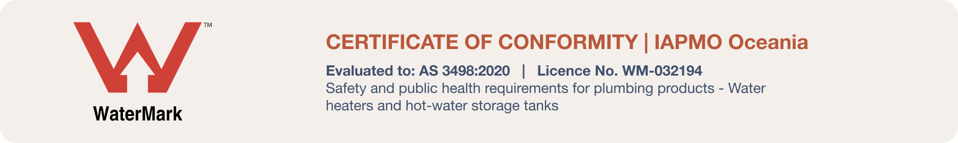 WaterMark Certification